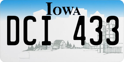 IA license plate DCI433