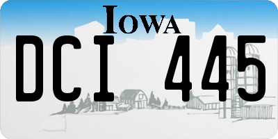 IA license plate DCI445