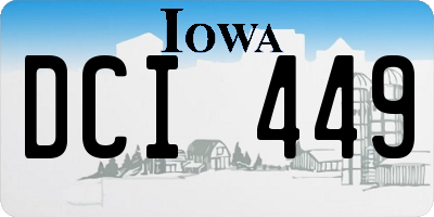 IA license plate DCI449
