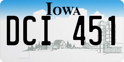 IA license plate DCI451