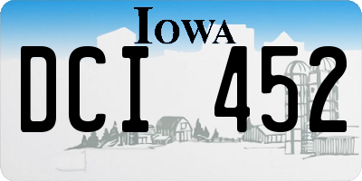 IA license plate DCI452