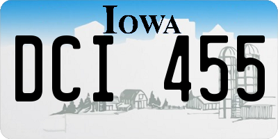 IA license plate DCI455