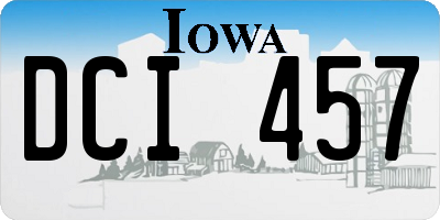 IA license plate DCI457