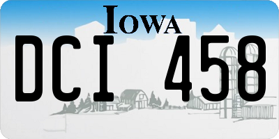 IA license plate DCI458