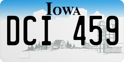 IA license plate DCI459