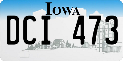 IA license plate DCI473
