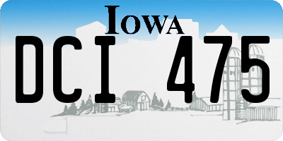 IA license plate DCI475