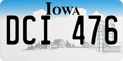 IA license plate DCI476