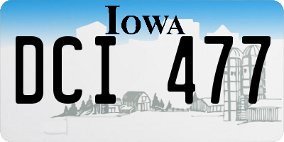 IA license plate DCI477
