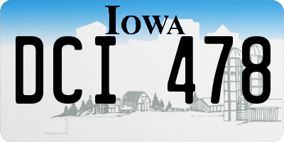 IA license plate DCI478