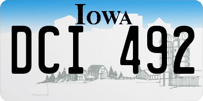 IA license plate DCI492