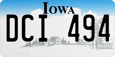 IA license plate DCI494