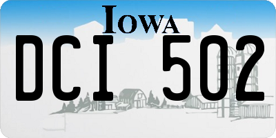 IA license plate DCI502