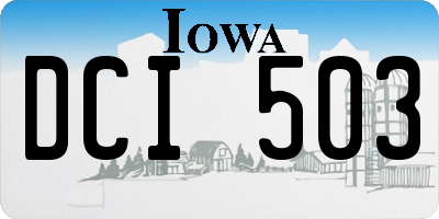 IA license plate DCI503