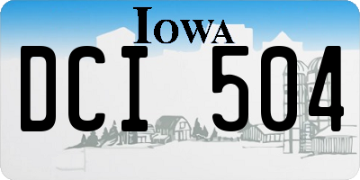 IA license plate DCI504