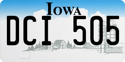 IA license plate DCI505