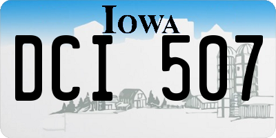 IA license plate DCI507