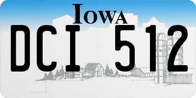 IA license plate DCI512