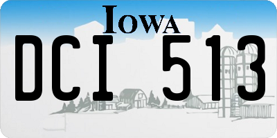 IA license plate DCI513