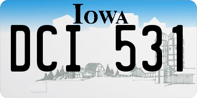 IA license plate DCI531