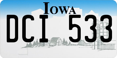 IA license plate DCI533