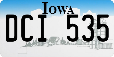 IA license plate DCI535