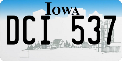 IA license plate DCI537