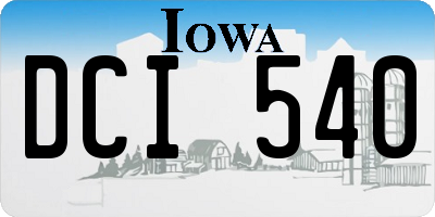 IA license plate DCI540