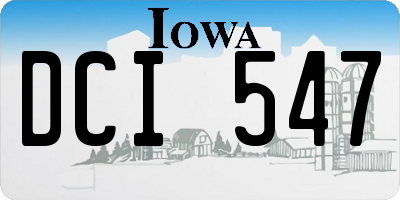 IA license plate DCI547