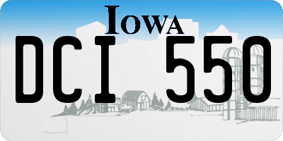 IA license plate DCI550