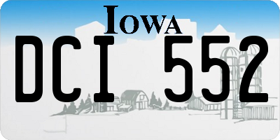 IA license plate DCI552