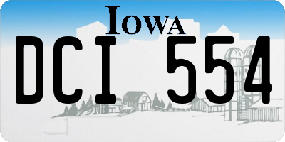 IA license plate DCI554