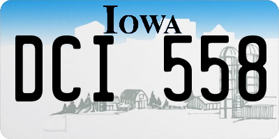 IA license plate DCI558