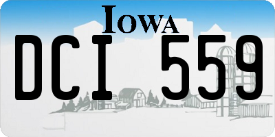 IA license plate DCI559