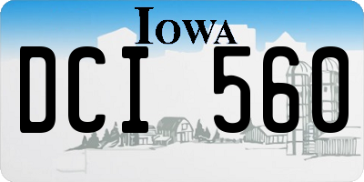 IA license plate DCI560
