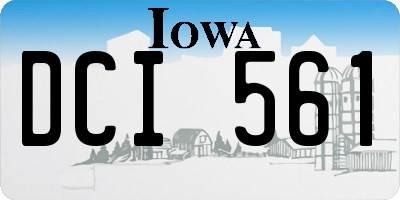 IA license plate DCI561