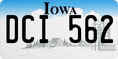 IA license plate DCI562