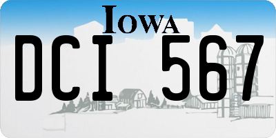 IA license plate DCI567