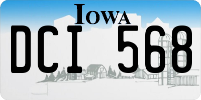 IA license plate DCI568
