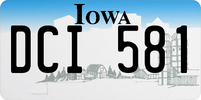 IA license plate DCI581