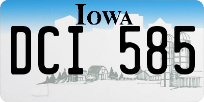 IA license plate DCI585