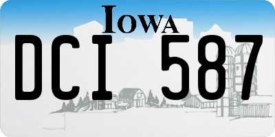 IA license plate DCI587