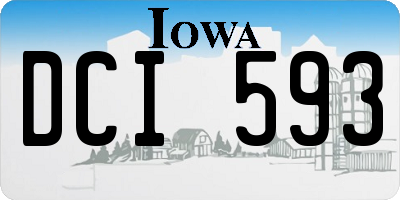 IA license plate DCI593