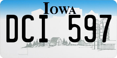 IA license plate DCI597
