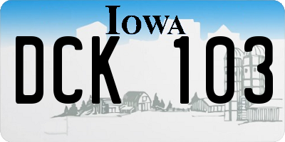 IA license plate DCK103