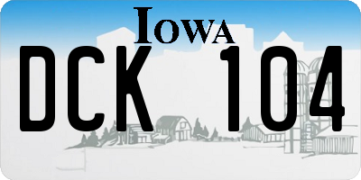 IA license plate DCK104
