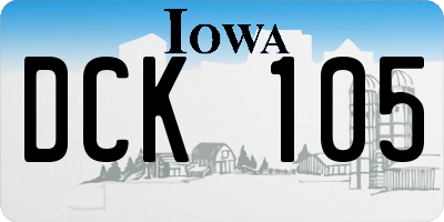 IA license plate DCK105