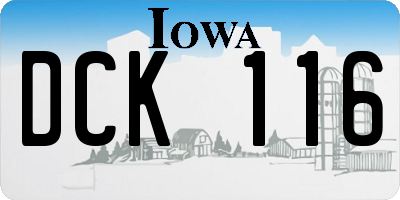 IA license plate DCK116