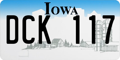 IA license plate DCK117