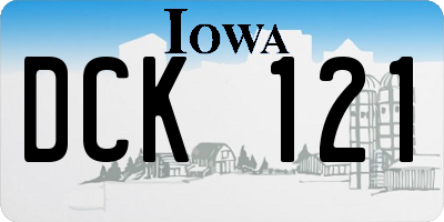 IA license plate DCK121